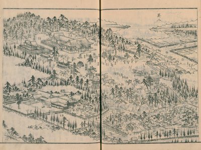 Edo Meisho Zue vol.4（书11）中的TakataHachimangū神社 作者 长谷川濑田